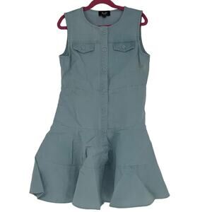 Bardot Junior Size 14 Chambray Alice Denim Button Front Sleeveless Dress O3-14